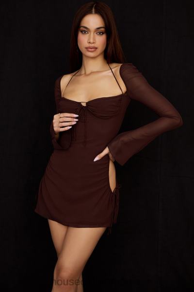 îmbrăcăminte House of CB rochie mini cu capul din sifon ciocolata pentru bebelusi X4F68506