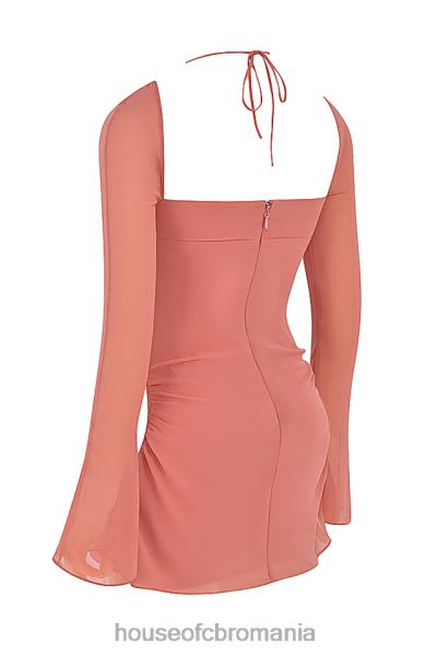 îmbrăcăminte House of CB rochie mini cu capul din sifon roz bebelus X4F68524