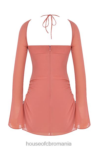 îmbrăcăminte House of CB rochie mini cu capul din sifon roz bebelus X4F68524