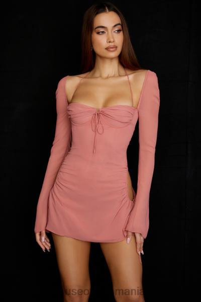 îmbrăcăminte House of CB rochie mini cu capul din sifon roz bebelus X4F68524