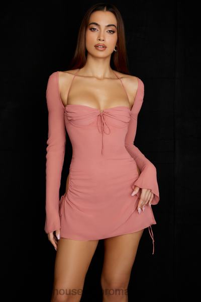 îmbrăcăminte House of CB rochie mini cu capul din sifon roz bebelus X4F68524