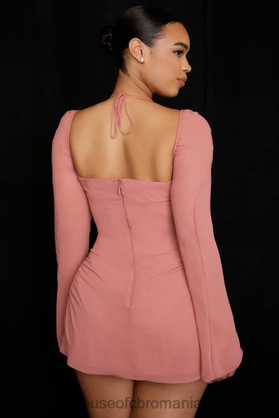 îmbrăcăminte House of CB rochie mini cu capul din sifon roz bebelus X4F68524