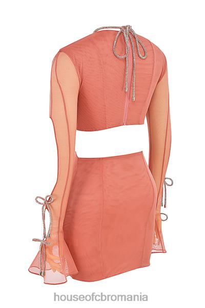 îmbrăcăminte House of CB rochie mini cu decupaj cu decupaje cu cristale de trandafir miranda X4F68511