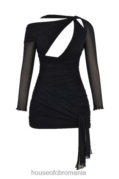 îmbrăcăminte House of CB rochie mini cu decupaj cu sclipici negru moș X4F68343