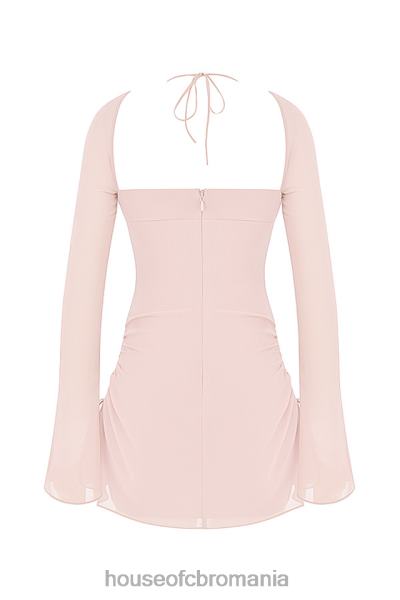 îmbrăcăminte House of CB rochie mini cu decupaj șifon cuarț roz bebeluș X4F68400