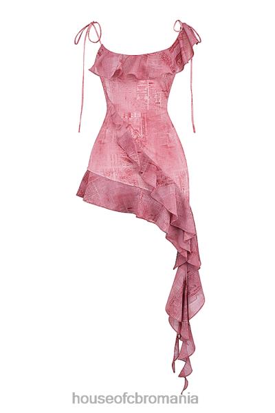 îmbrăcăminte House of CB rochie mini cu volane cu imprimeu roz lyrah X4F68140