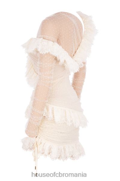 îmbrăcăminte House of CB rochie mini cu volane din dantela sorrel ivory X4F68620