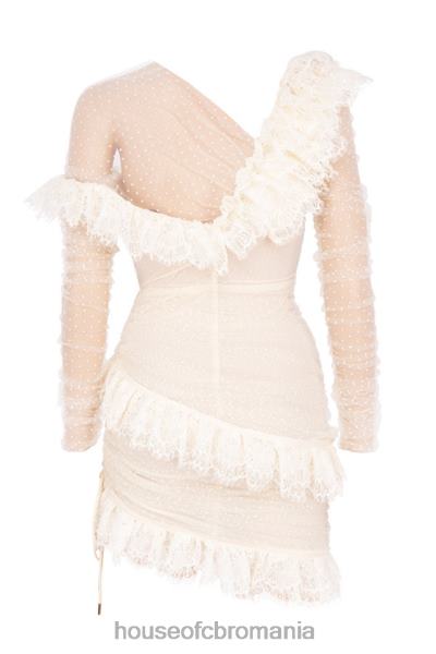 îmbrăcăminte House of CB rochie mini cu volane din dantela sorrel ivory X4F68620