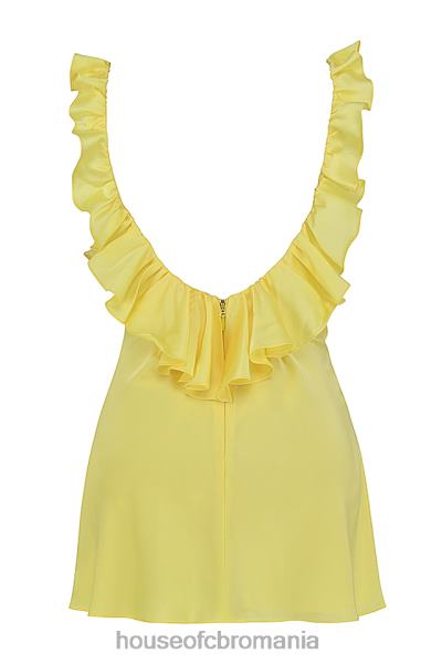 îmbrăcăminte House of CB rochie mini cu volane din satin tink buttercup X4F68443