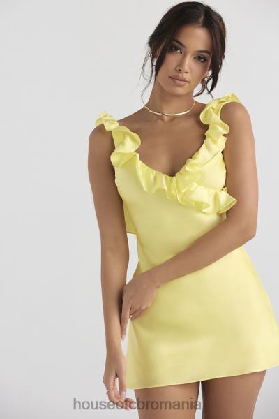 îmbrăcăminte House of CB rochie mini cu volane din satin tink buttercup X4F68443