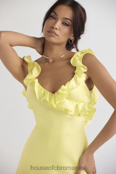 îmbrăcăminte House of CB rochie mini cu volane din satin tink buttercup X4F68443