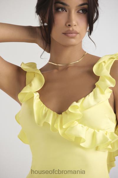îmbrăcăminte House of CB rochie mini cu volane din satin tink buttercup X4F68443