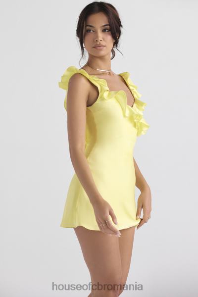 îmbrăcăminte House of CB rochie mini cu volane din satin tink buttercup X4F68443