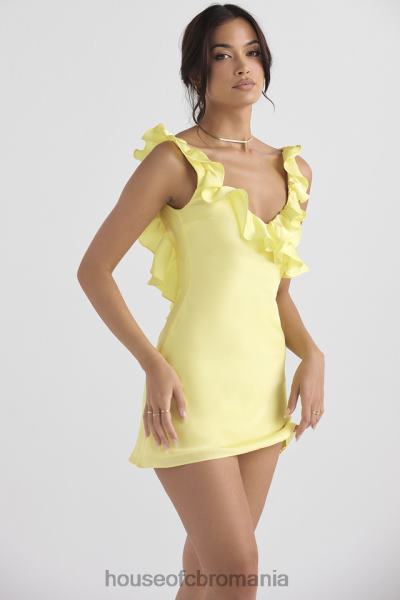 îmbrăcăminte House of CB rochie mini cu volane din satin tink buttercup X4F68443