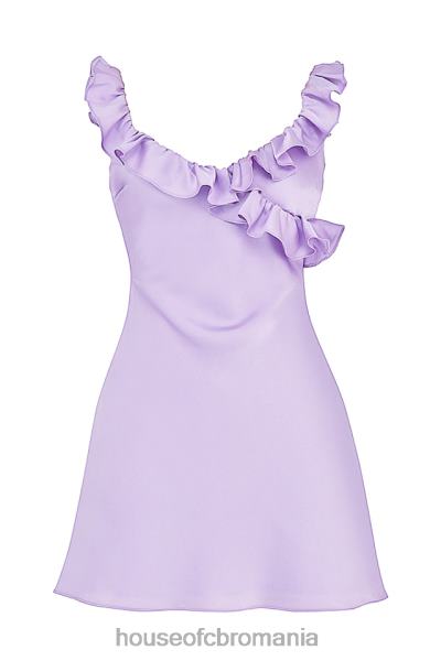 îmbrăcăminte House of CB rochie mini cu volane din satin tink orhidee X4F68461