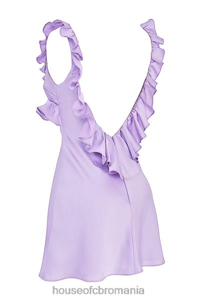 îmbrăcăminte House of CB rochie mini cu volane din satin tink orhidee X4F68461