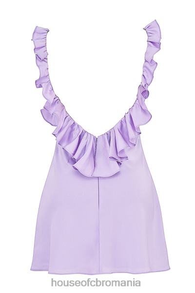 îmbrăcăminte House of CB rochie mini cu volane din satin tink orhidee X4F68461