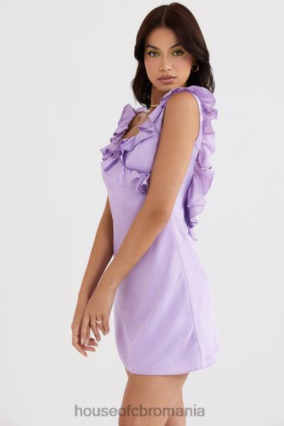 îmbrăcăminte House of CB rochie mini cu volane din satin tink orhidee X4F68461