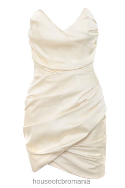 îmbrăcăminte House of CB rochie mini cu volane drapate ivoire emanuela X4F68615