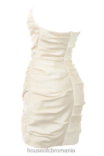 îmbrăcăminte House of CB rochie mini cu volane drapate ivoire emanuela X4F68615