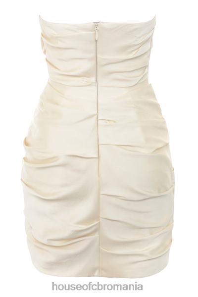 îmbrăcăminte House of CB rochie mini cu volane drapate ivoire emanuela X4F68615