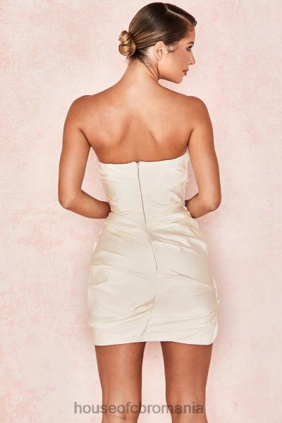 îmbrăcăminte House of CB rochie mini cu volane drapate ivoire emanuela X4F68615