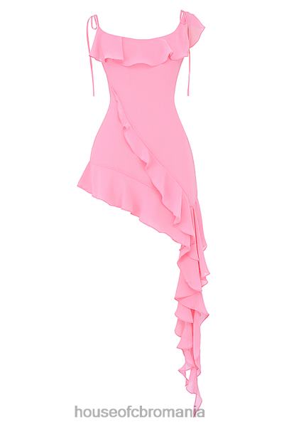 îmbrăcăminte House of CB rochie mini cu volane roz francez marcia X4F68195
