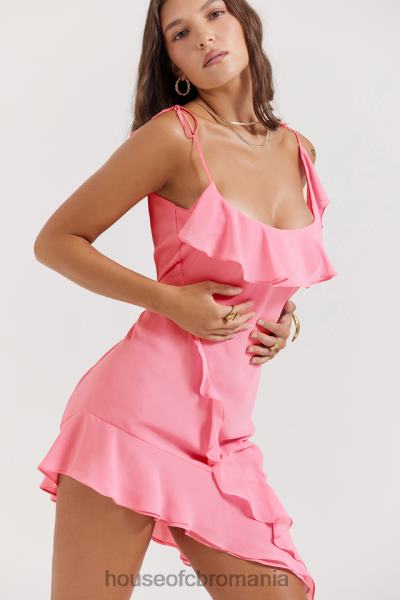 îmbrăcăminte House of CB rochie mini cu volane roz francez marcia X4F68195