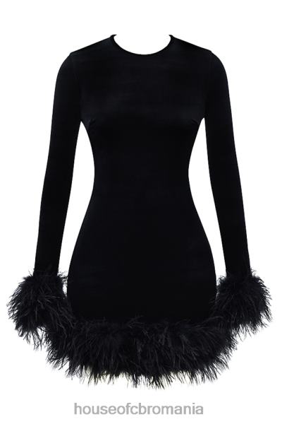 îmbrăcăminte House of CB rochie mini din catifea neagra lavinia X4F68350