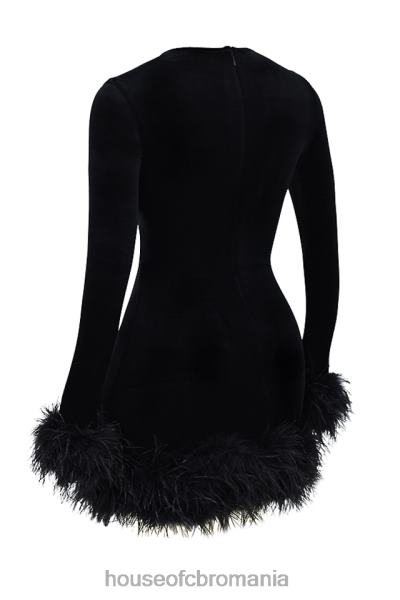 îmbrăcăminte House of CB rochie mini din catifea neagra lavinia X4F68350