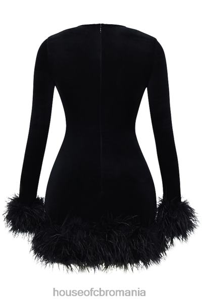îmbrăcăminte House of CB rochie mini din catifea neagra lavinia X4F68350