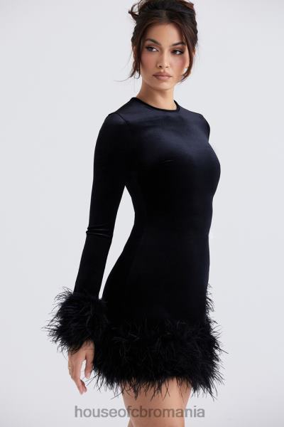 îmbrăcăminte House of CB rochie mini din catifea neagra lavinia X4F68350