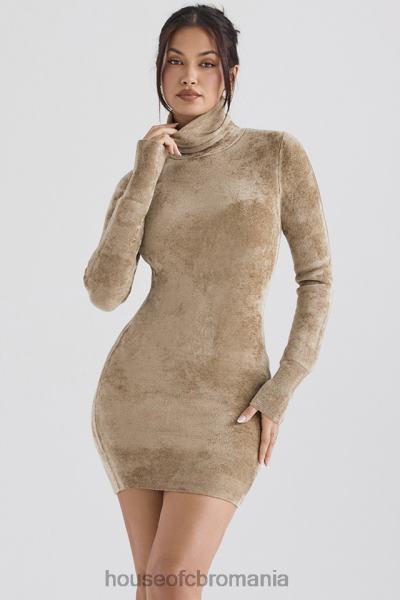 îmbrăcăminte House of CB rochie mini din chenille taya fawn X4F68316