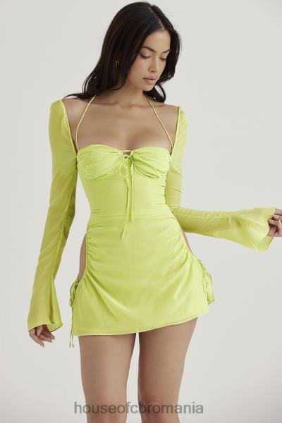 îmbrăcăminte House of CB rochie mini din chiffon lime baby X4F68413