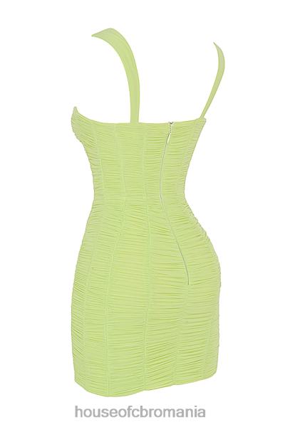 îmbrăcăminte House of CB rochie mini din plasă cu volan cate lime X4F68540