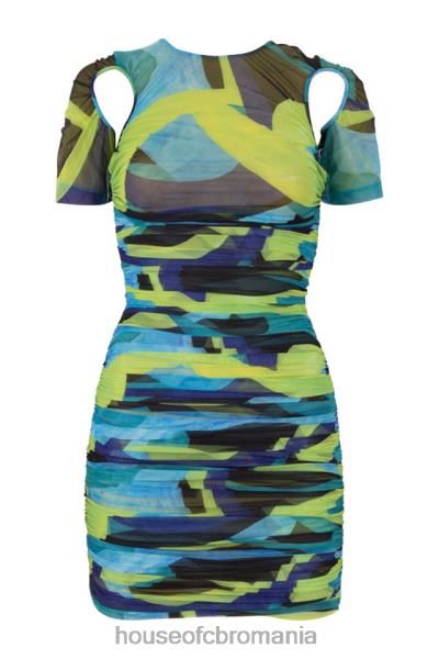 îmbrăcăminte House of CB rochie mini din plasă cu volan multicolor letitia X4F68603