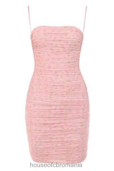 îmbrăcăminte House of CB rochie mini din plasă din organza cu volane, roz ella X4F68618