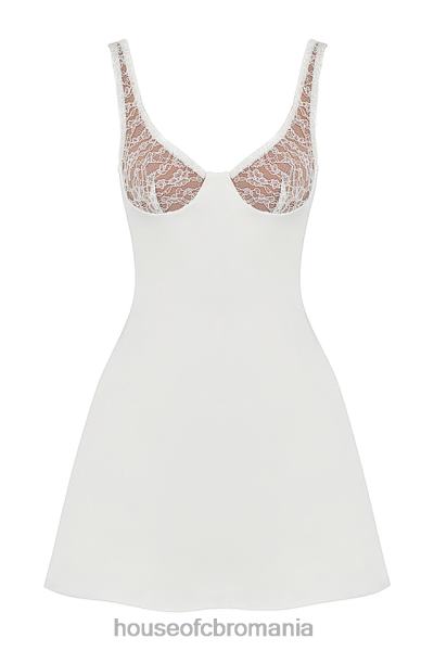 îmbrăcăminte House of CB rochie mini din satin si dantela cassandra ivory X4F68395