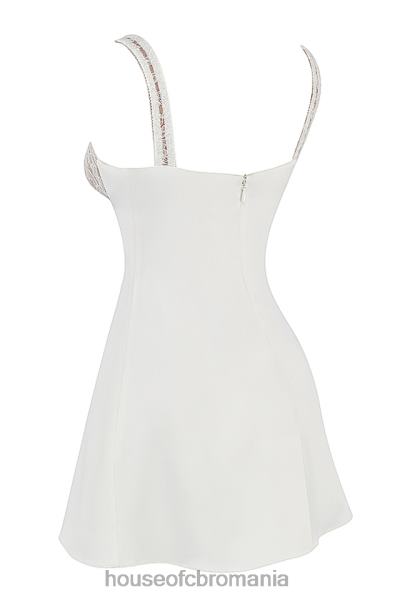 îmbrăcăminte House of CB rochie mini din satin si dantela cassandra ivory X4F68395