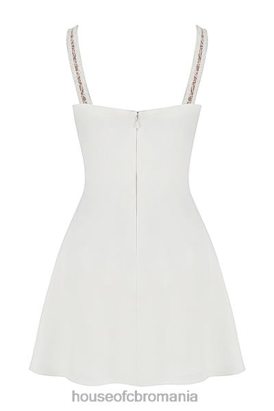 îmbrăcăminte House of CB rochie mini din satin si dantela cassandra ivory X4F68395