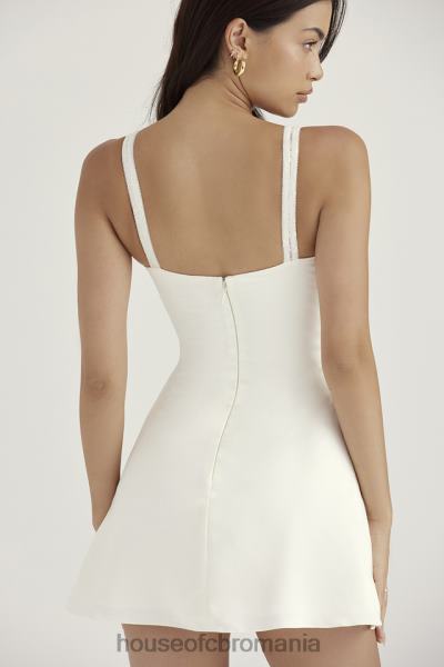 îmbrăcăminte House of CB rochie mini din satin si dantela cassandra ivory X4F68395