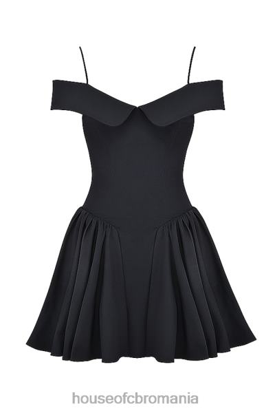 îmbrăcăminte House of CB rochie mini elida neagră cu umăr deschis X4F68139