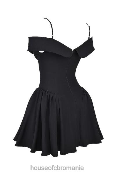 îmbrăcăminte House of CB rochie mini elida neagră cu umăr deschis X4F68139