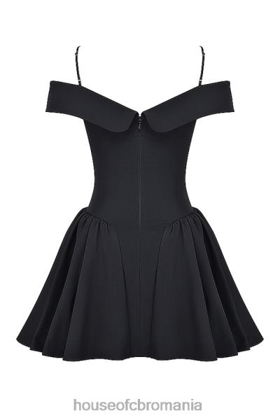 îmbrăcăminte House of CB rochie mini elida neagră cu umăr deschis X4F68139