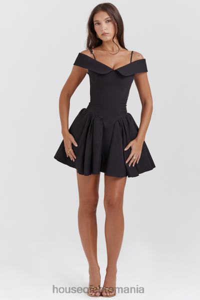 îmbrăcăminte House of CB rochie mini elida neagră cu umăr deschis X4F68139