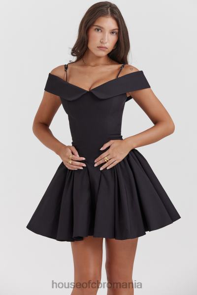 îmbrăcăminte House of CB rochie mini elida neagră cu umăr deschis X4F68139