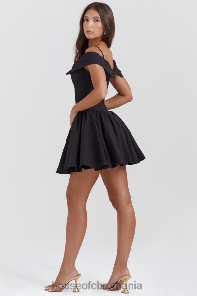 îmbrăcăminte House of CB rochie mini elida neagră cu umăr deschis X4F68139