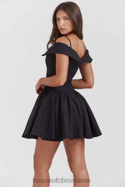 îmbrăcăminte House of CB rochie mini elida neagră cu umăr deschis X4F68139