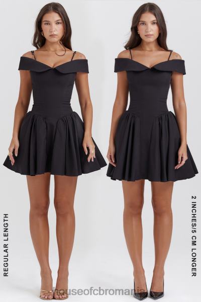îmbrăcăminte House of CB rochie mini elida neagră cu umăr deschis X4F68139