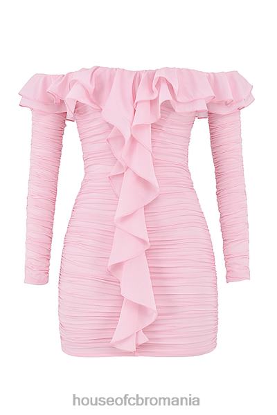 îmbrăcăminte House of CB rochie mini eliza din matase adevarata roz zana X4F68496